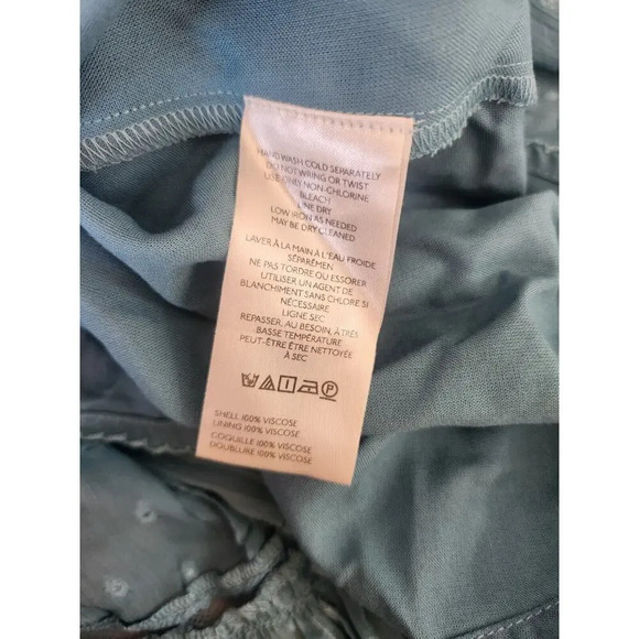 NWT By Anthropologie Long-Sleeve V-Neck Ruffled Tunic Dress Sz S TURQUOISE 9F410 - Picture 10 of 11